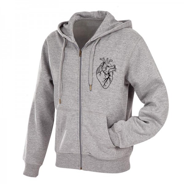 Ватиран суичър с ЦИП с щампа HEART